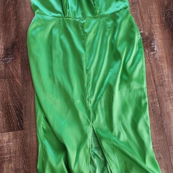 Retrofete Margot Maxi Dress Green Size XL Silk Blend Open Back NWT - Picture 5 of 14